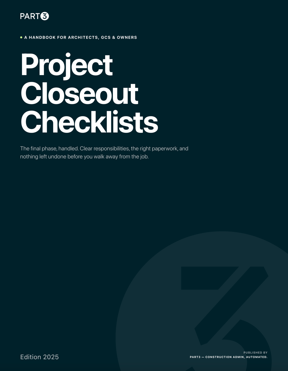 Project Closeout Checklists cover